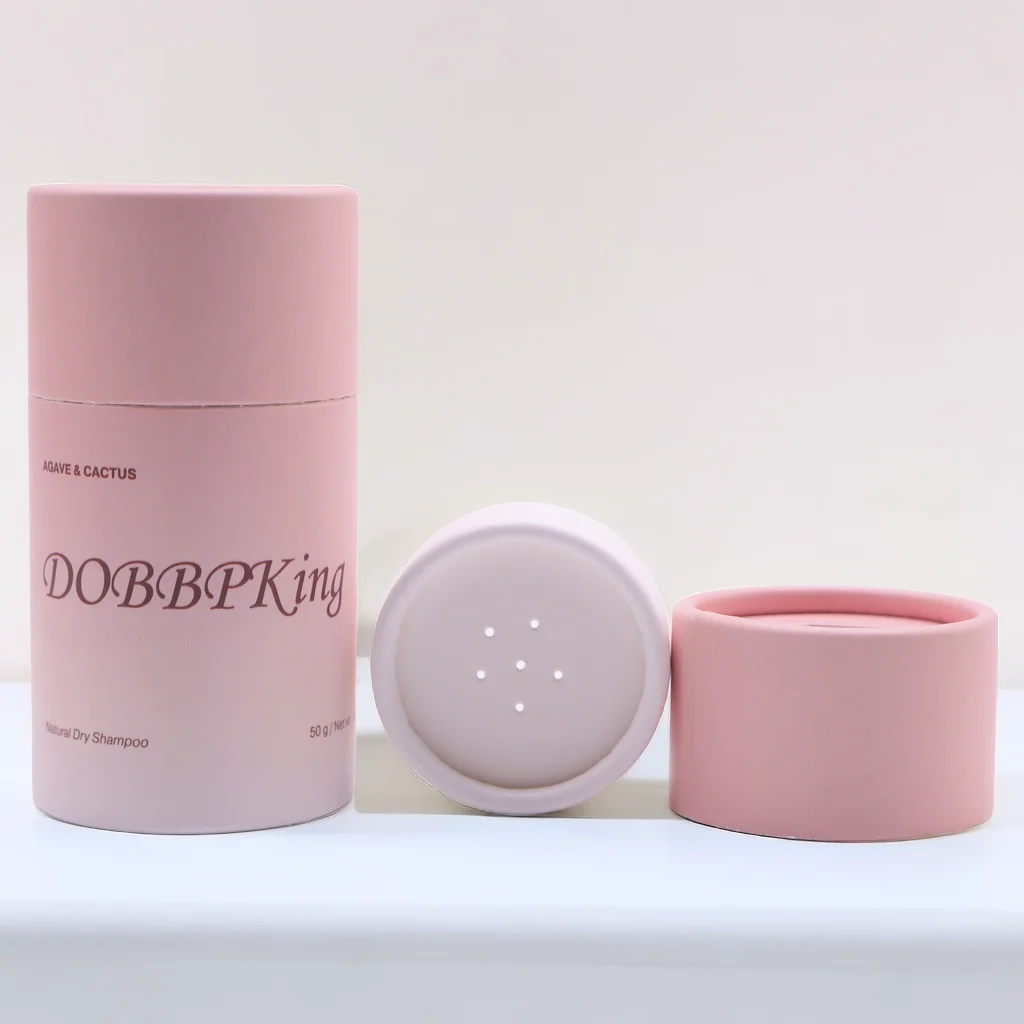 Eco friendly reusable paper shaker tube wholesale cardboard round loose powder container packaging with sifter