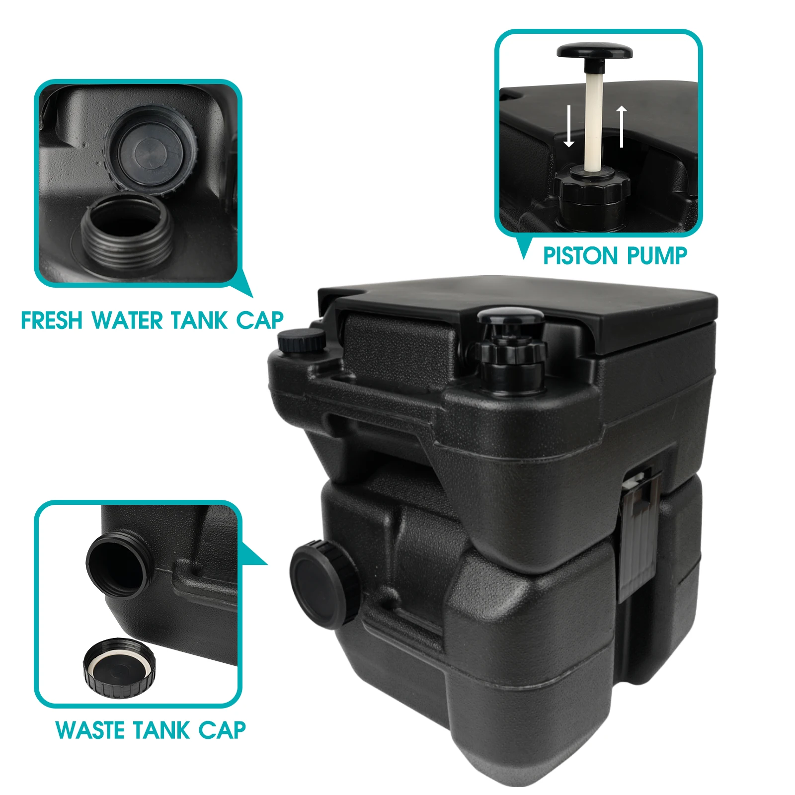 Luxury Outdoor Plastic Retractable Portable Mobile Black Toilet Movable Camping Folding Toilet Portable Car toilet accessories