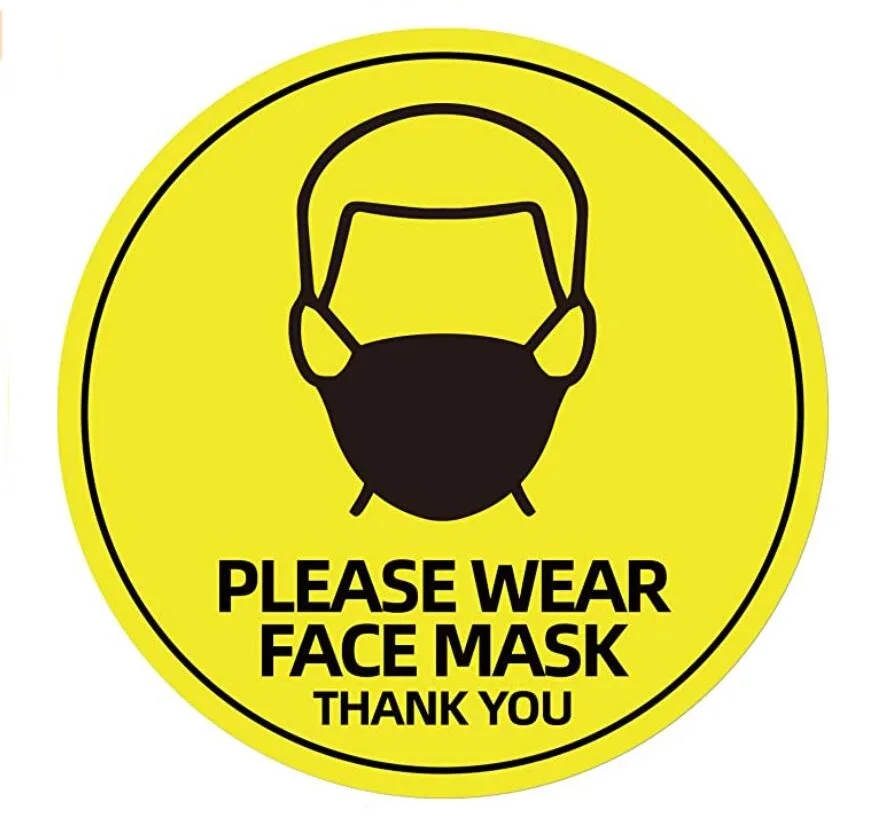 
Sign Sticker, Public Safety Decal, Face Cover Required Marker, Entry Reminder Label 