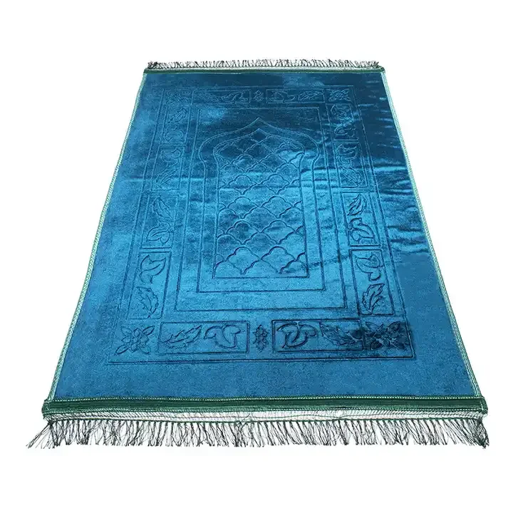 Turkish Velvet  Rug Travel Soft Plush Carpet Thick Portable  Raschel Muslim rug Islamic tassel style Sajadah Soft Prayer Mats