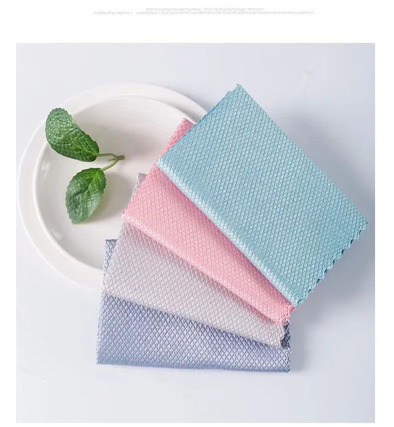 Kitchen Anti-Grease Wiping Rags Efficient Fish Scale Wipe Cloth Cleaning Cloth Home Washing Dish Cleaning Towel