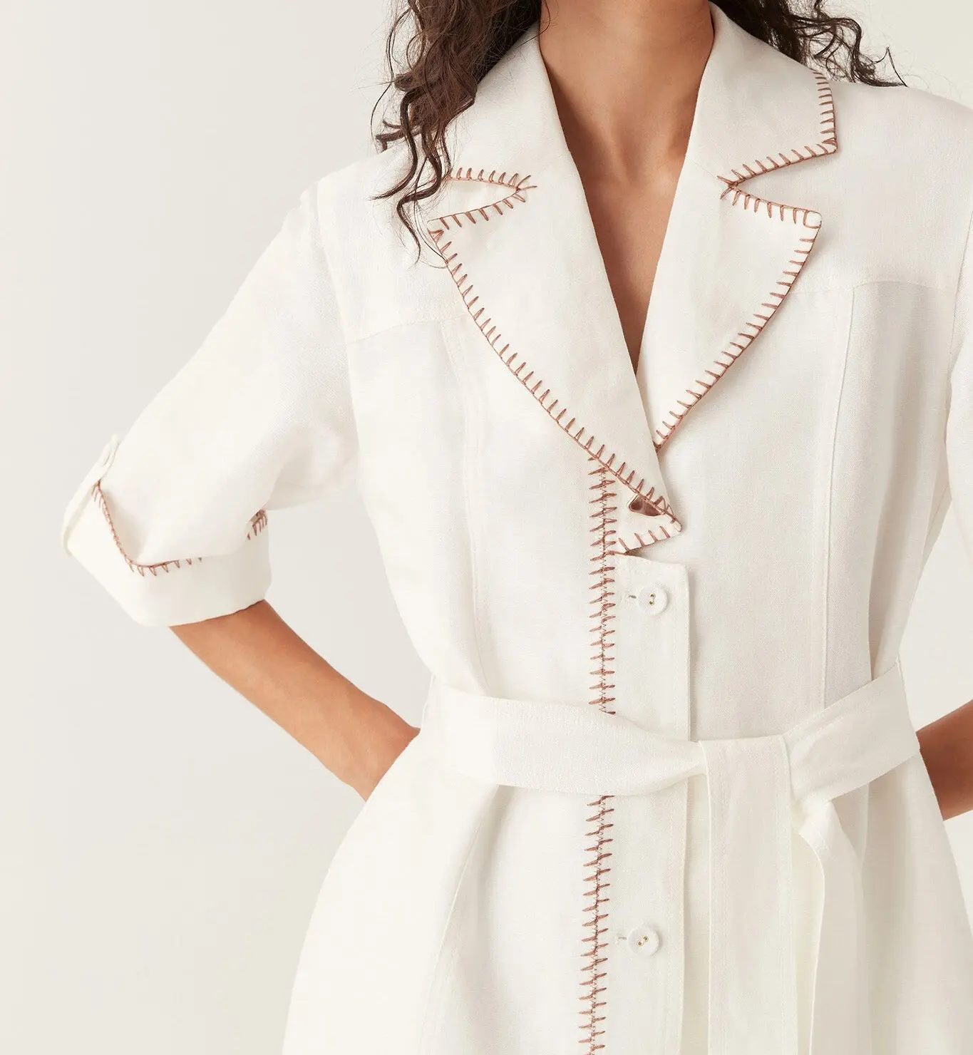 Wholesale Summer Casual Linen Elegant Dress short sleeve v neck dress for women