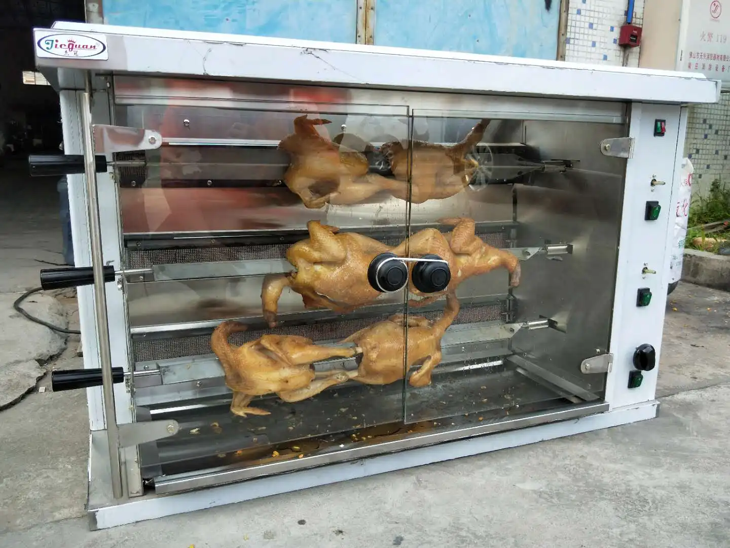 Commercial 3 Layers LPG bottle Gas Chicken Grill for Restaurant