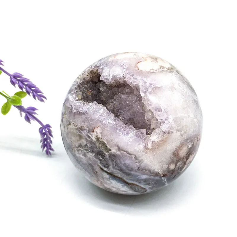 Wholesale Natural high quality pink amethyst sphere crystal crafts magic Poke ball geode crystal For Decoration