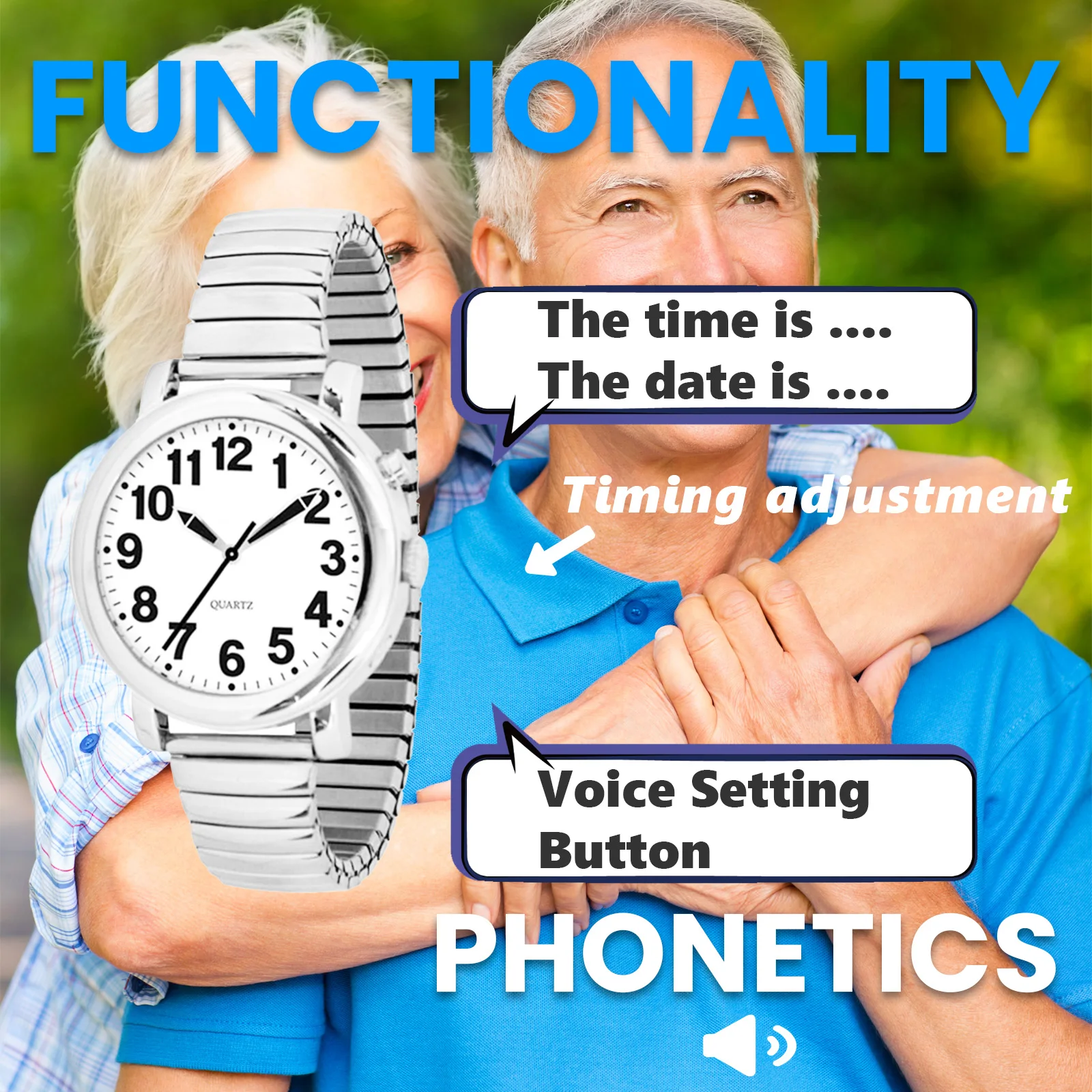 20 languages available Talking Watch - Men & Women Talking Wrist Watch for Visually Impaired with Japan Miyota2035