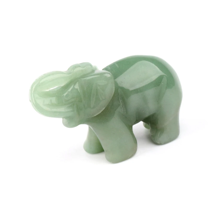 2024 New natural handmade decorative green aventurine elephant For Sale