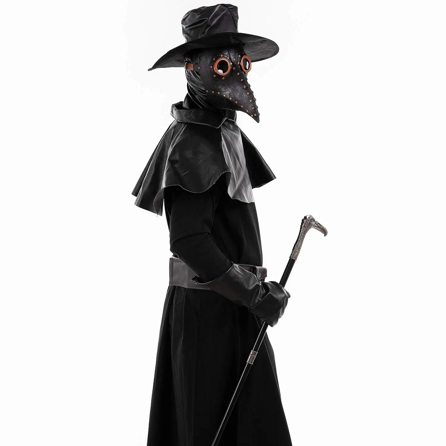 Plague Doctor Bird Mask Long Nose Beak Cosplay Steampunk Halloween Costume Props Latex Material