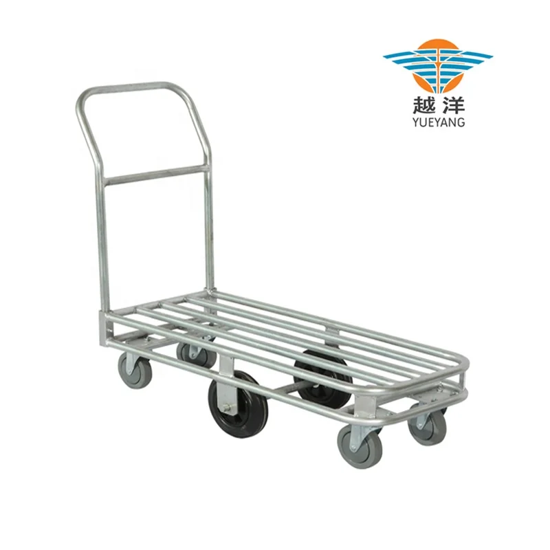 Heavy duty platform hand trolley with 6 wheels With competitive Price