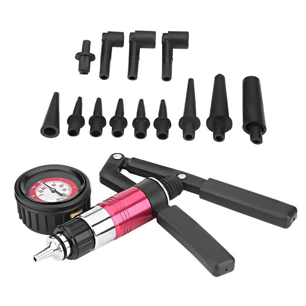 22Pcs Manual Hand Held Brake Bleeder & Vacuum Pressure Pump Tester Kit W/ Case