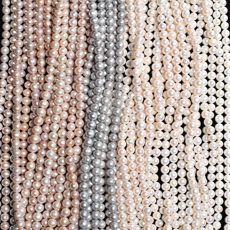 Идеальная блестящая поверхность 3-14 мм натуральный пресноводный круглый жемчуг свободные бусины для изготовления ювелирных изделий