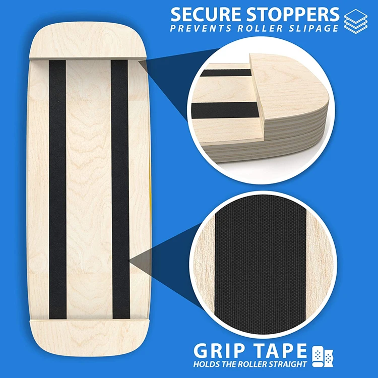 Anti-Slip Surface Solid Wood Board Practice Roller Board  Anti-Slip Surface Unstable Stand Up Balance Board