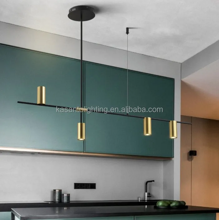 Modern Long Pole Aluminum Pendant Lights Gold Spotlight Design Kitchen Island Dining Table Living Room Office-AC Power Source