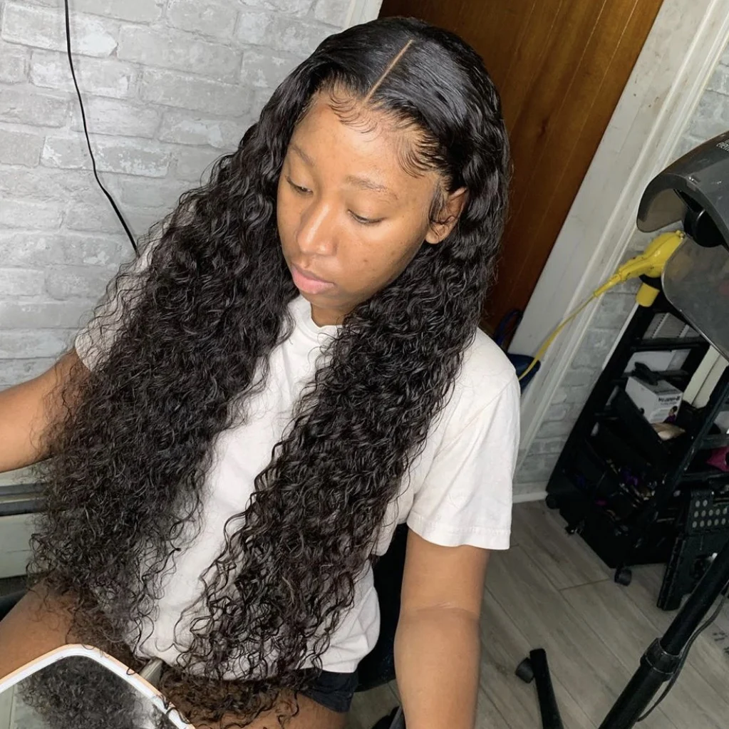 Необработанные 100% 18 20 22 24 дюйма натуральные человеческие волосы Hd на сетке, фронтальный парик Deepwave