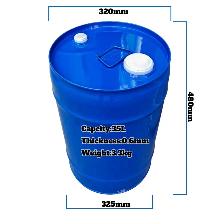 Steel 30L Barrels 8 Gallon Empty Drum Blue Metal Bucket Recyclable With Cap For Oil Storage