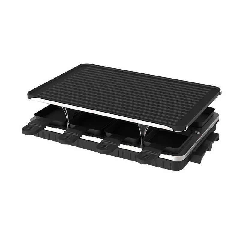 Electric BBQ Grill Machine with Temperature Adjustment Knob Nonstick Indoor/Outdoor Design for Camping Smokeless Barbecue