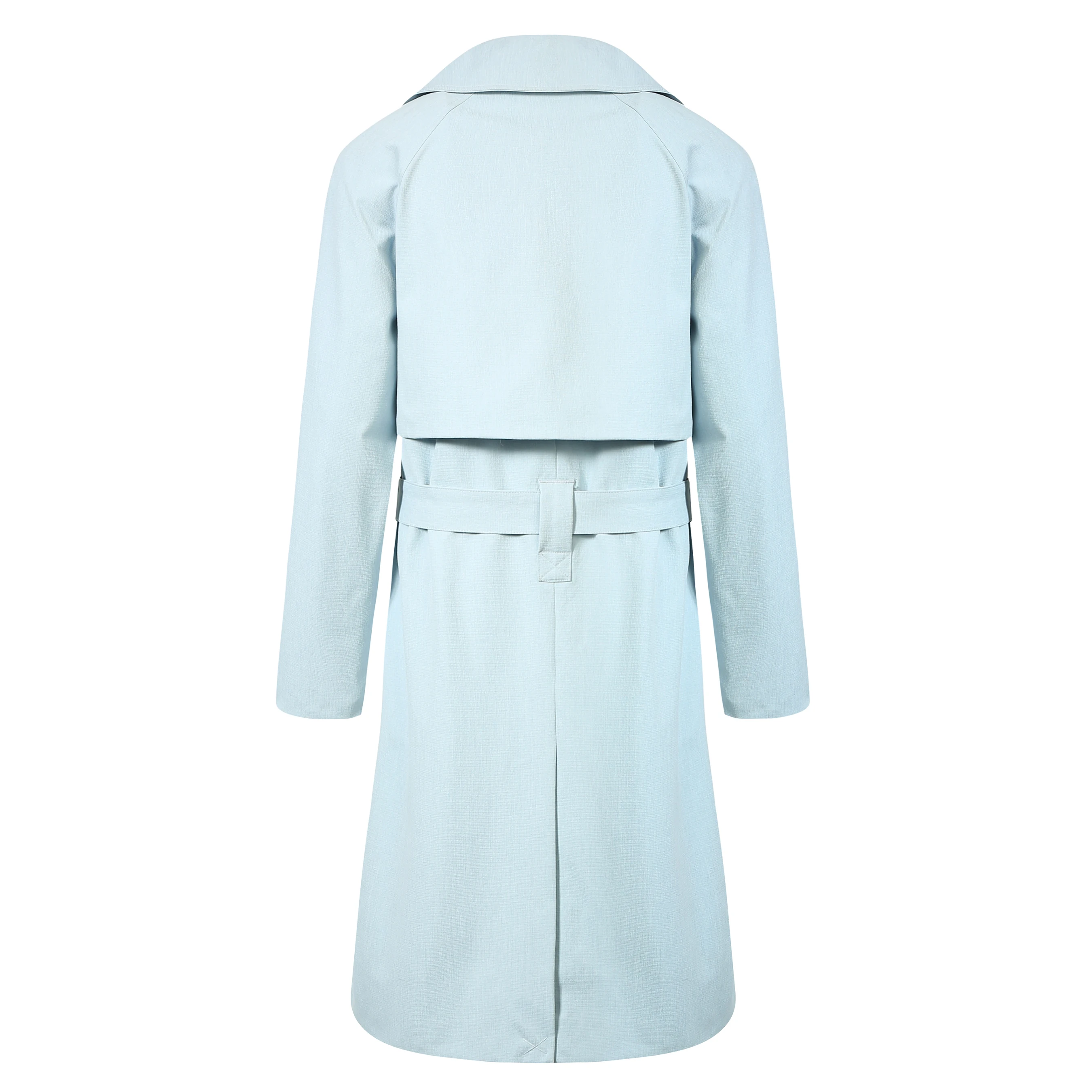 Top Quality Top Quality High quality  ladies blue back yoke waistband belt jacket trench coat could custom could custom