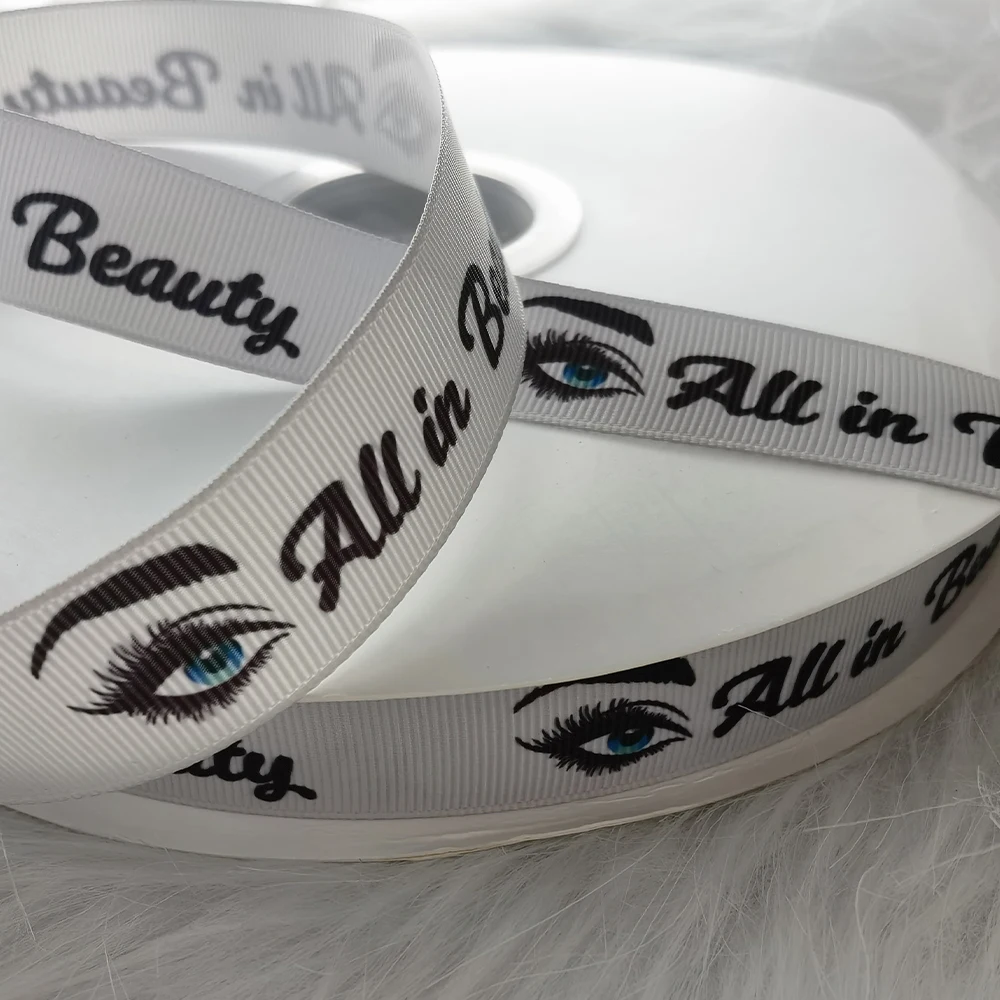 Custom High Quality  Color Printed Gift Satin Ribbon With Logo For Wrapping