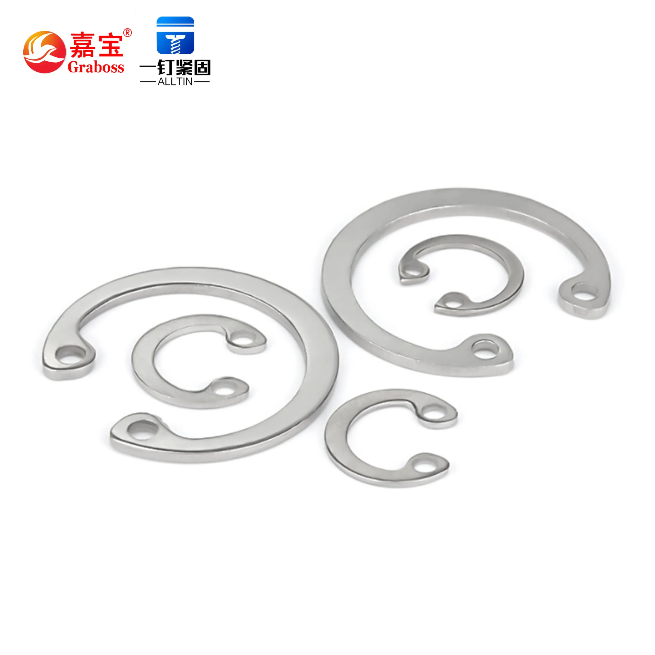 High quality Factory direct sale 304 stainless steel hole with retainer spring C-type clamp spring