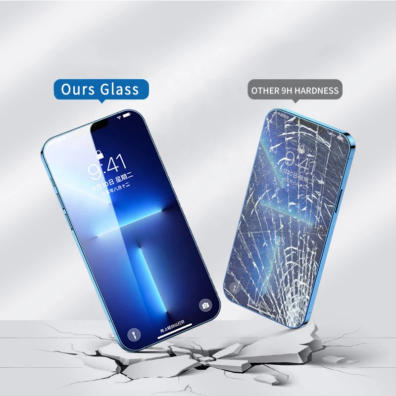 2022 Hot Sell 111D Full Coverage Flue Glue Shock Resistant Bubble Free Tempered Glass Screen Protector For Iphone 14 13 12 11