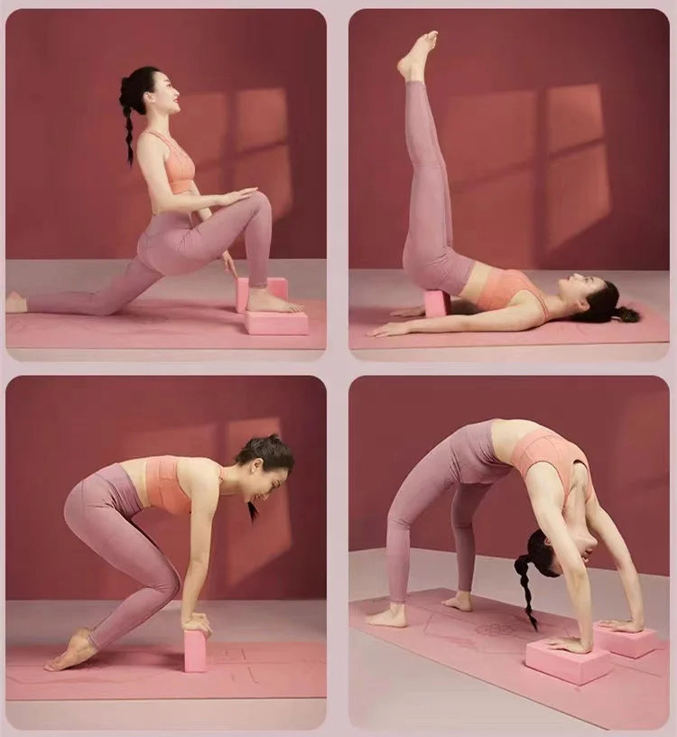 Custom Logo Set Thick Foam Pilates Yoga Blocks Eco Friendly Custom Colour Eva Yoga Blocks