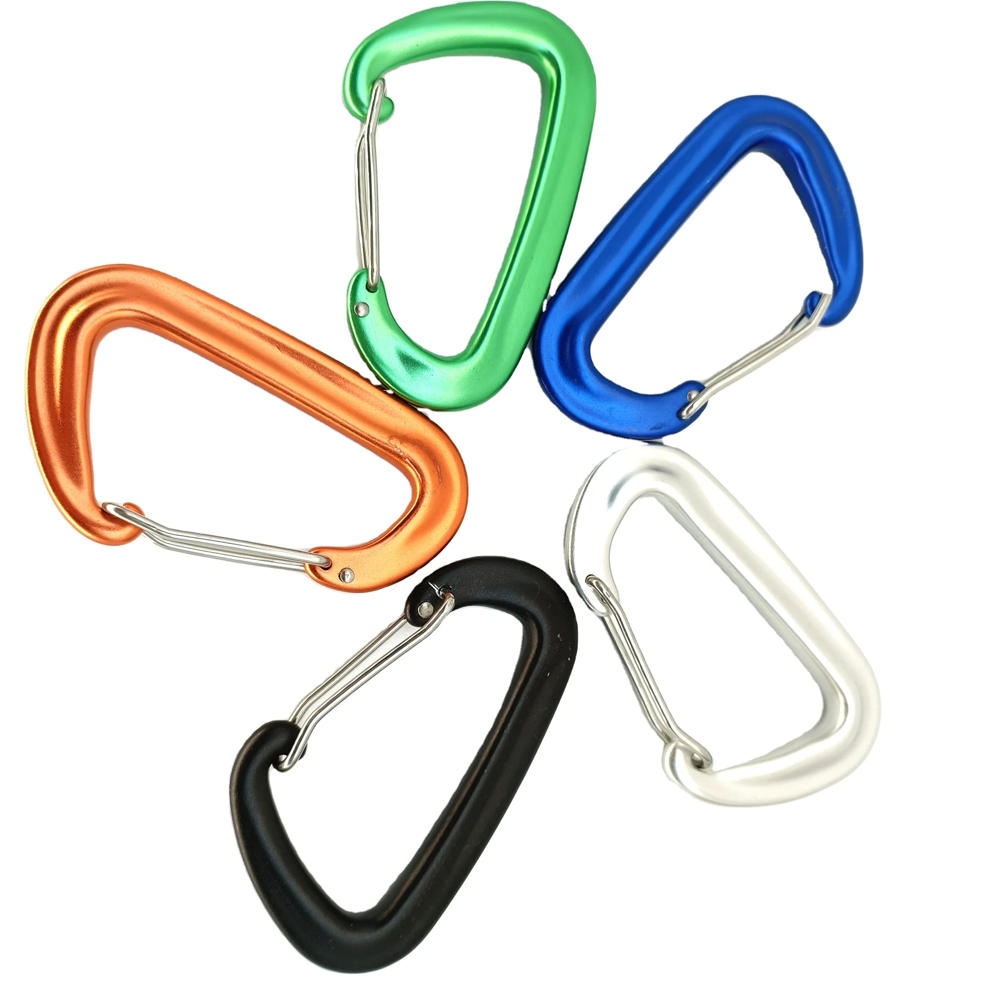 Black 5KN Outdoor Activity Black Hooks For Hammock Carabiner Aluminum Wire Gate Black Carabine