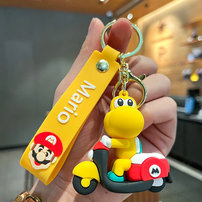 3D Lovely Cartoon Mario Toad Keychain Knapsack Pendant Car Key Accessories Kids Gifts Toys Key Chain Custom Key Rings Decoration