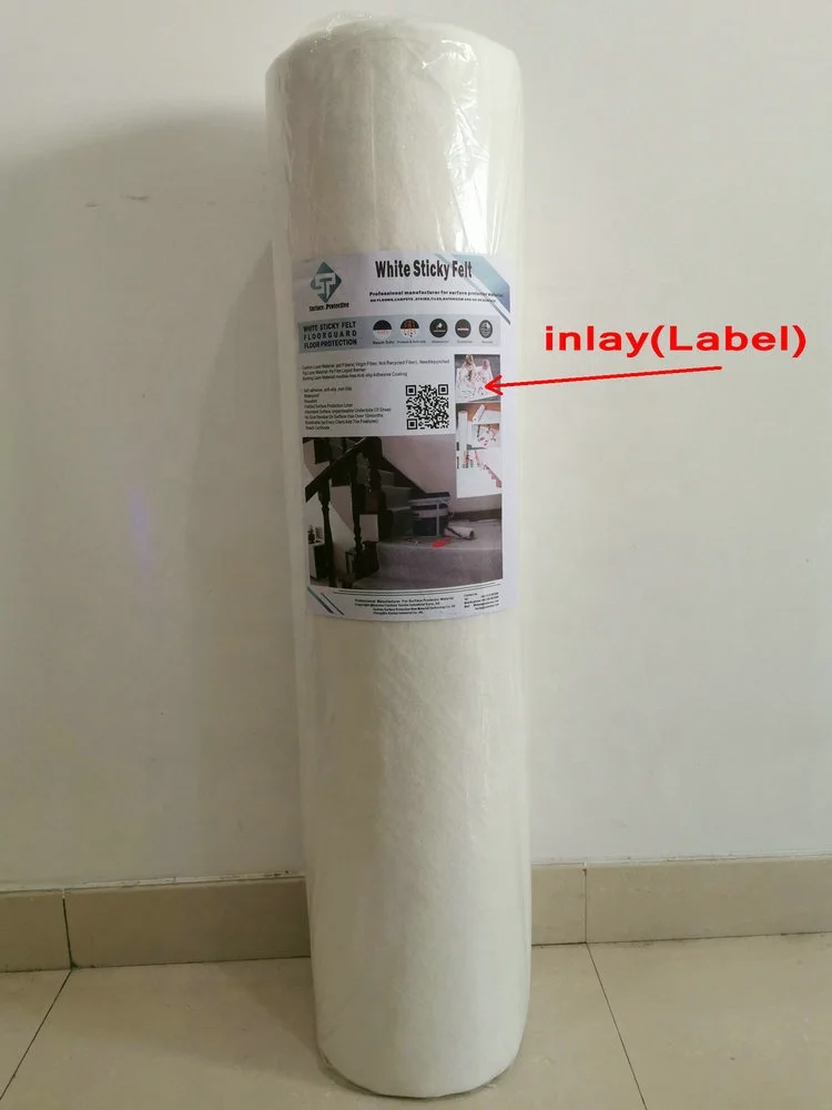 160gr white sticky felt Self adhesive drop cloth felt Floor protector  Painter cover fleece from Professional manufacture
