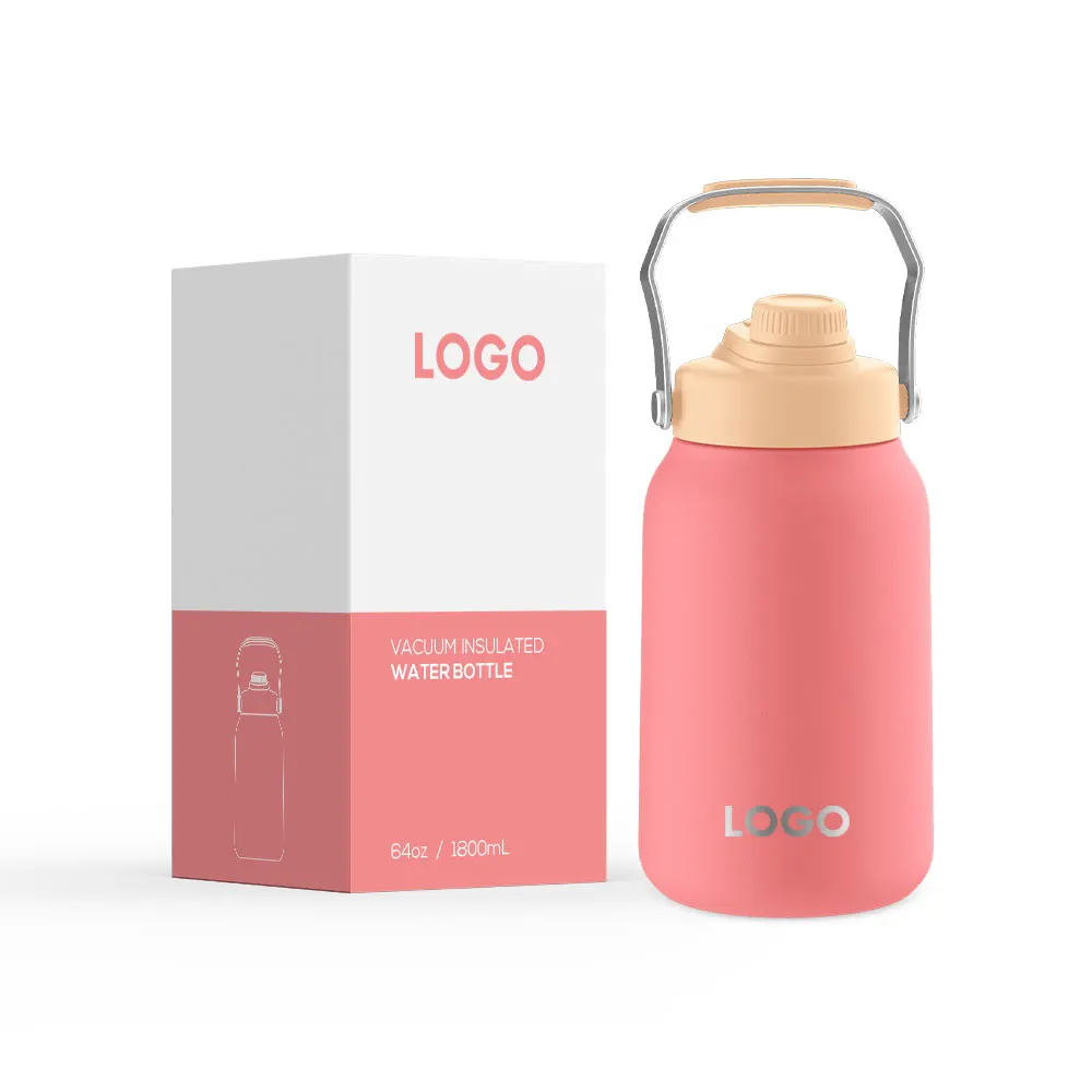 New 64OZ Insulated Water Jug Half One Gallon Vacuum Flask Water Bottle With Stainless Steel Handle Bottle