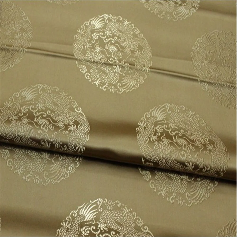 New Arrival Gorgeous Ready Goods Casual Jacquard Comfortable Satin Dragon Brocade Fabric for  Formal Dress