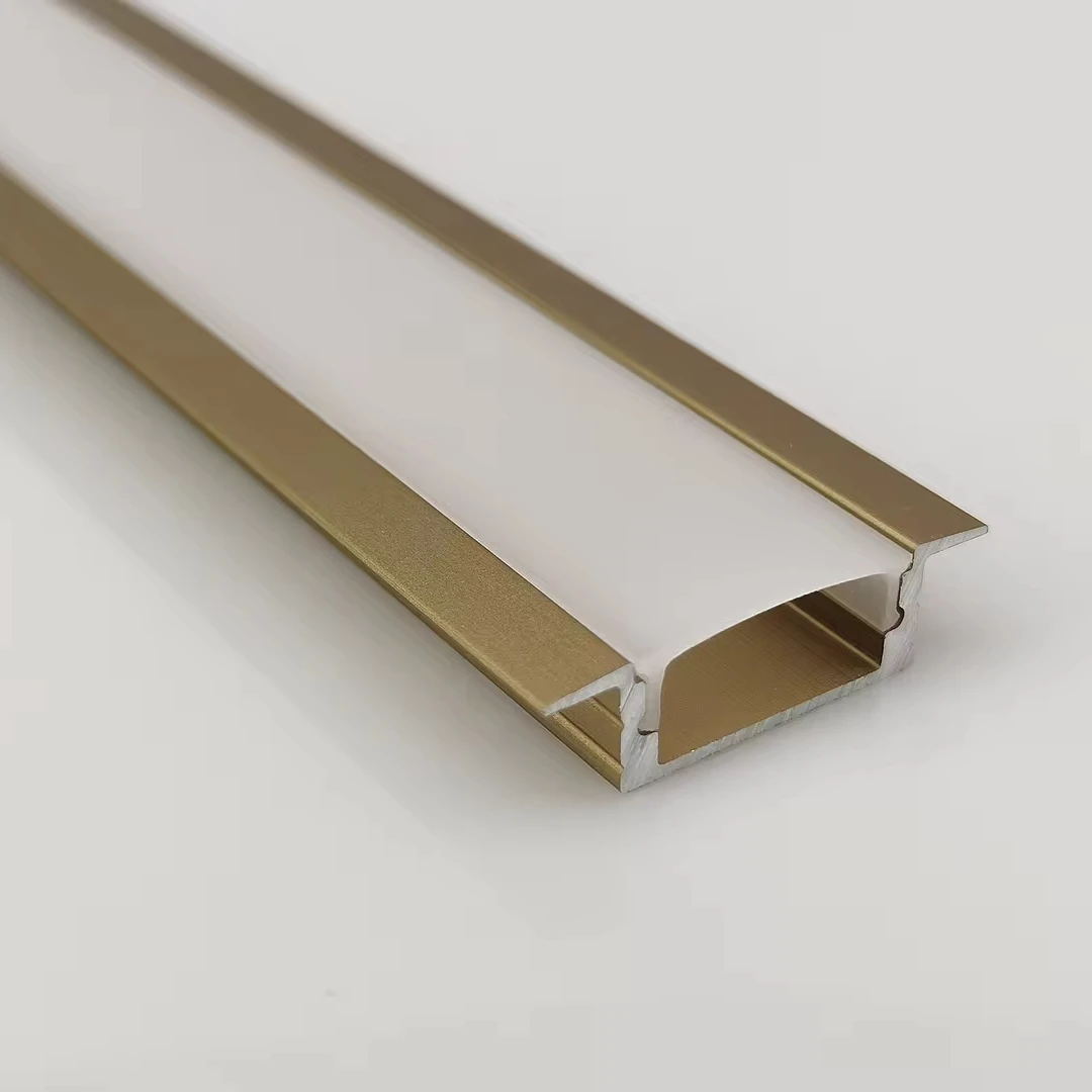 Recessed W17*H6mm 6063 Aluminum LED Light Profile With PC Lampshade Same Color End Caps For Kitchen Cabinets Wardrobes