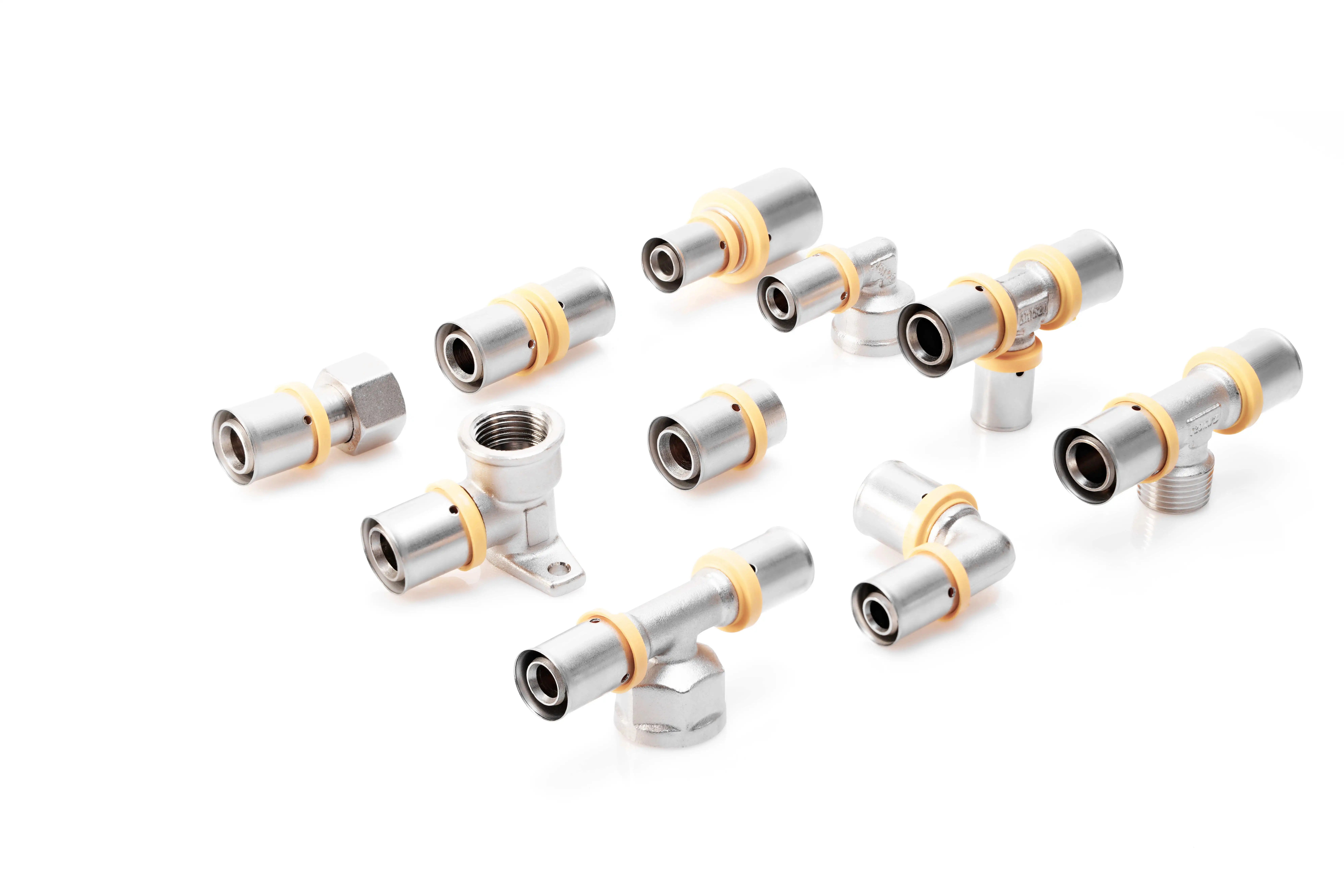 Латунные гидравлические шарнирные фитинги с внутренним коленчатым прессом для pex al трубы 16 мм x 1/2