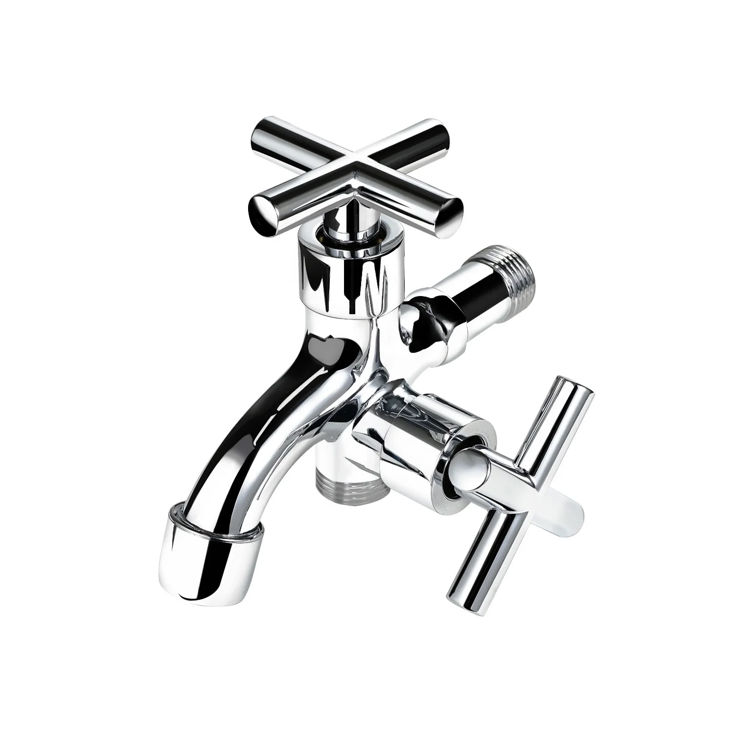 Superior Quality Water Faucet Zinc Body Long Tube Double Handle Faucet Brass Cartridge Faucet