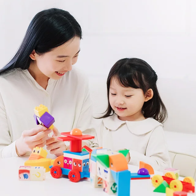Alilo New kids learning Children construction plastic big animal Early Education Toys Set Magnetic Building Blocks for kids