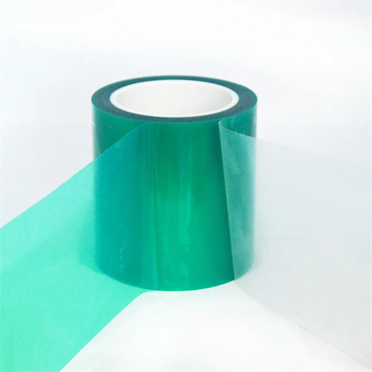 PET double-sided green silicone tape with double-sided fluorine release film