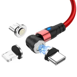 Wholesale 3 In 1 540 Full View Rotation Type C Fast Charging Magnetic Usb Data Charger Cable