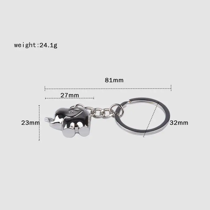 3D Fashion Lovely Pet Keychain Silver Color Gold Alloy Key Chain Souvenir Gifts Elephant Keychain