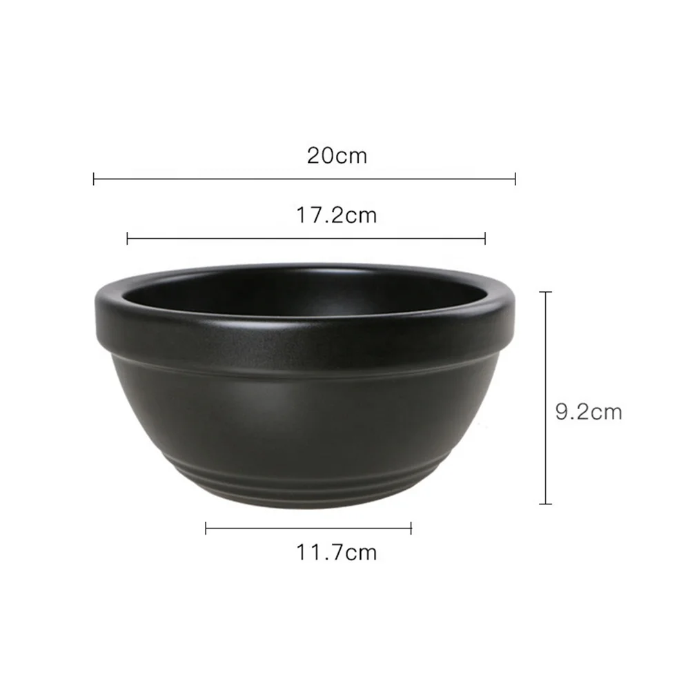 Hot Soup Pottery Stone Bowl Non-Stick Bibimbap Rice Ceramic Bowl Anti-heat Base Chinese Rice Noodle Casseroles Stone Bowl Set