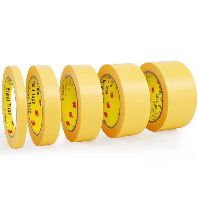 UV Resistant Single Sided Strong viscosity masking paper tape custom Yellow Acrylic Adhesive tape
