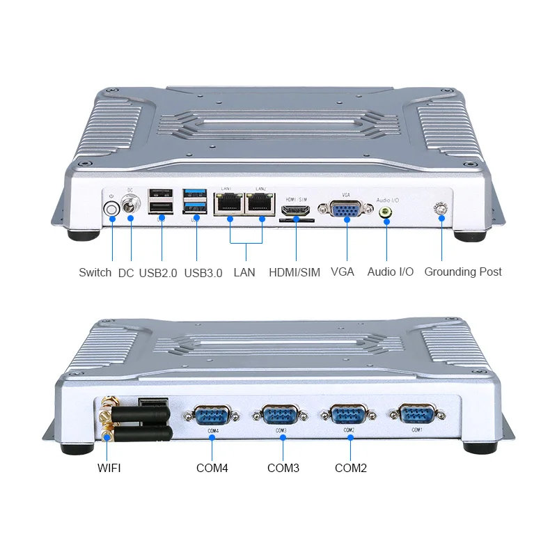 Cheap Industrial Box 12v PCI Industrial Computer I3 Host Fanless X86 Mini Linux Embedded PC For Industrial Equipment Automation
