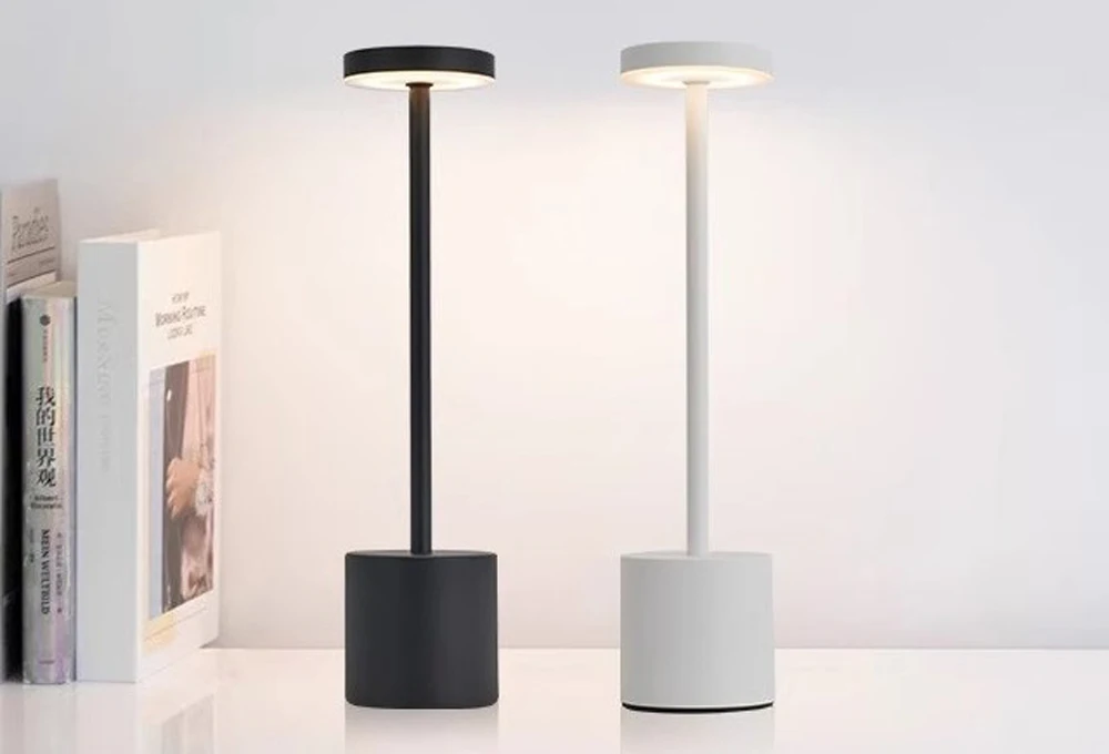 Wireless Retro Table Lamp USB Rechargeable Cordless Night Light Stepless Dimming Table Lamp