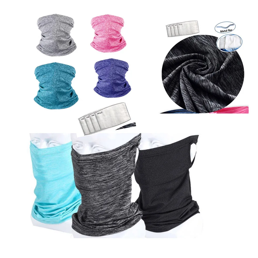 
Neck gaiter bandana with pm2.5 filter face anti-dust seamless bandana custom mouth mask cotton pm2.5 washable 