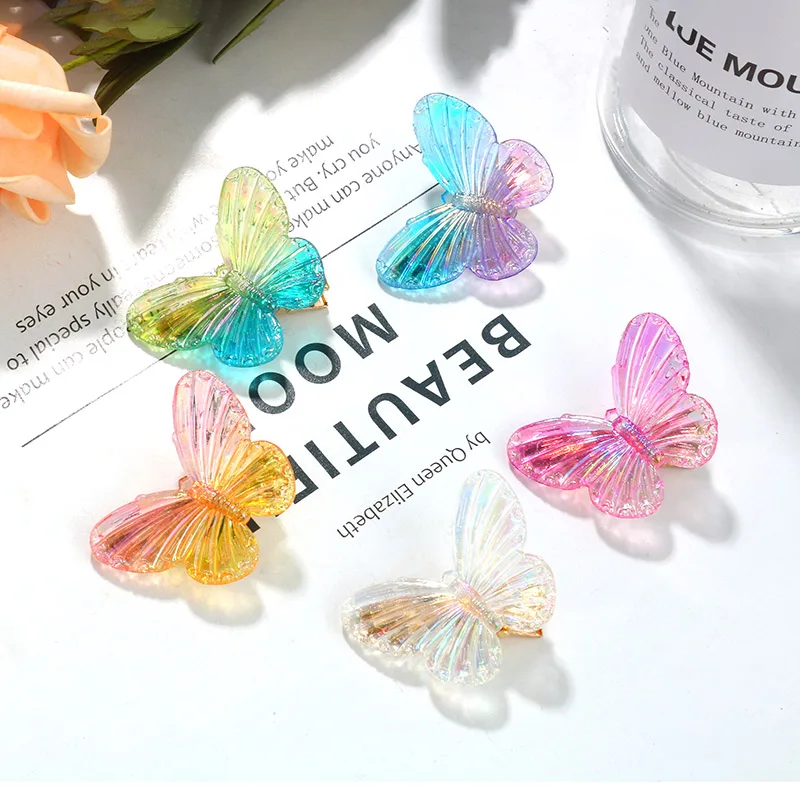 
New sweet cute Japanese small fresh side clip color butterfly hair clip 