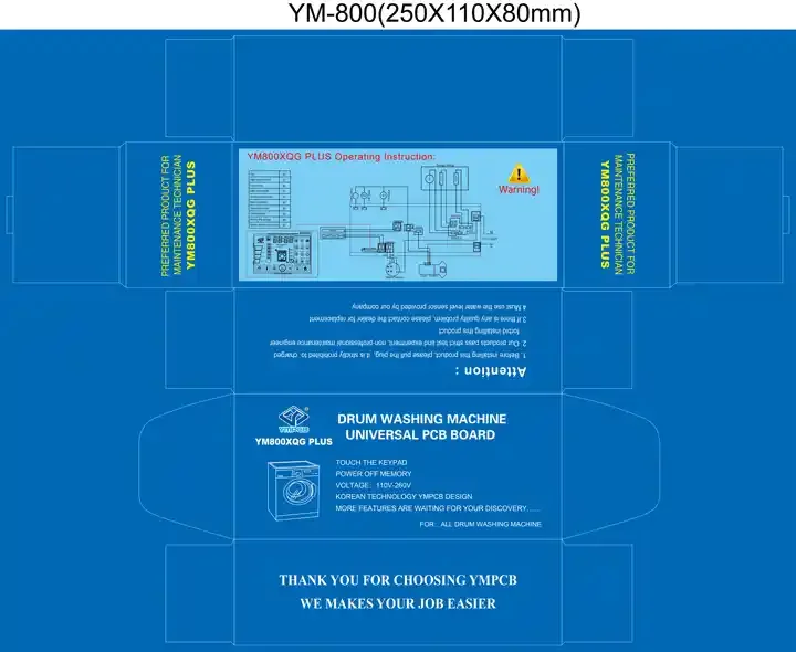 YM800XQG DRUM WASHING MACHINE UNIVERSAL PCB      YM800XQG PLUS auto restart