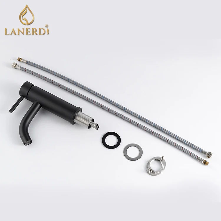 upc cheap black 1 hole 304 villas stainless steel restroom bathroom basin faucet mixer tap taps grifo de lavabo