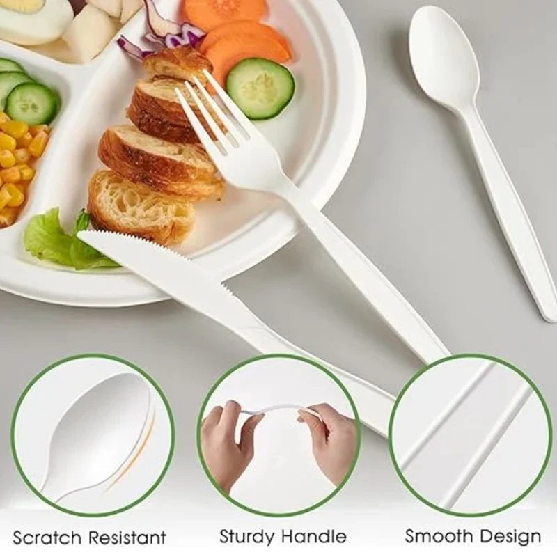 Eco 100% Compostable PLA Biodegradable disposable cpla pla tableware for restaurants