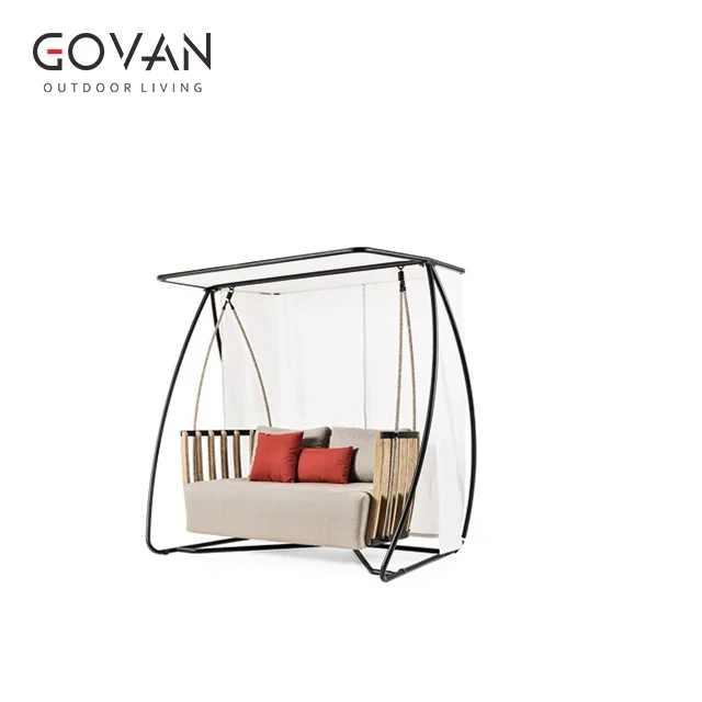 Современный дизайн, качающееся кресло-качалка для отеля, бассейна, патио, крыльца, уличное садовое кресло-качалка из тикового дерева с алюминиевыми качалками