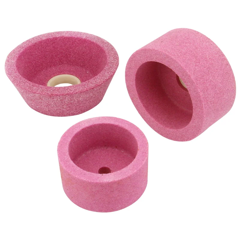 Bond Stone Abrasive CBN Diamond Pink Cup Grinding Wheel Polish Sharpening Disc Abrasive Tools Flat Shape Resin for Ceramic