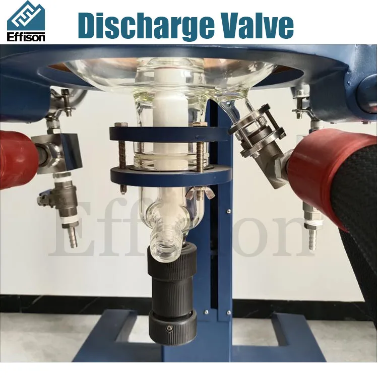 Lifting rotary jacketed glass chemical reactor 10L with PTFE two-layer