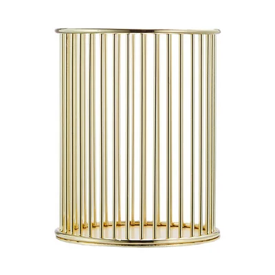 Wholesale stationery Rose Gold round Wire Metal pen Holder Pencil Cup