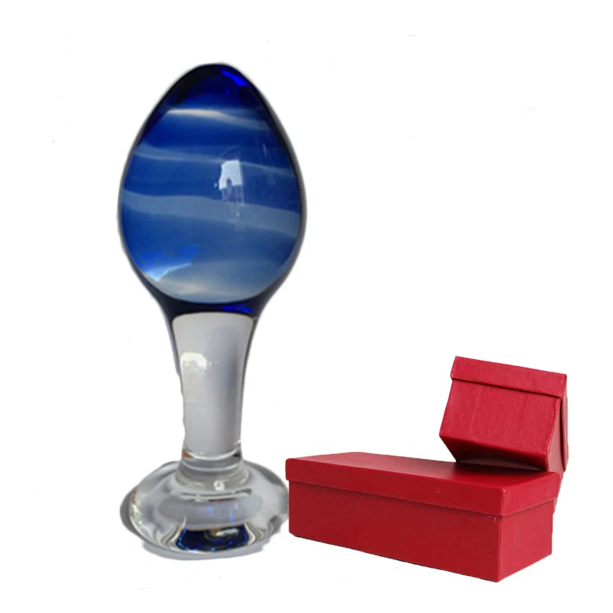 Free Custom Box - Glass Anal Plug Big Ball Dildo Crystal Butt Backyard Wand Masturbation Products Special Cock Anus Stopper